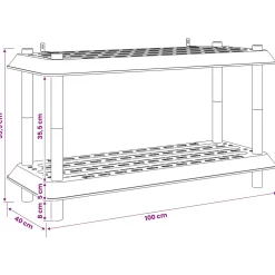 vidaXL Plankenunit 2-laags 100 x 40 x 55,5 cm PP Wit
