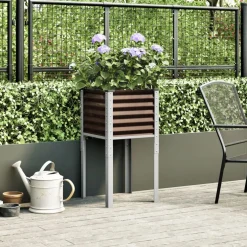 vidaXL Plantenbak Bruin 45x45x88 cm Staal