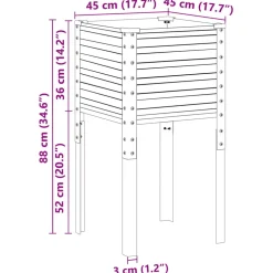 vidaXL Plantenbak Bruin 45x45x88 cm Staal