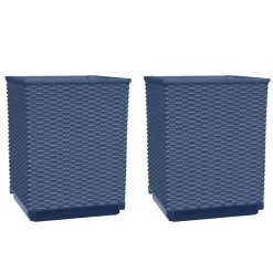 vidaXL Plantenbakken 2 st 30x30x37 cm polypropeen blauwgrijs