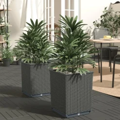 vidaXL Plantenbakken 2 st 30x30x37 cm polypropeen zwart