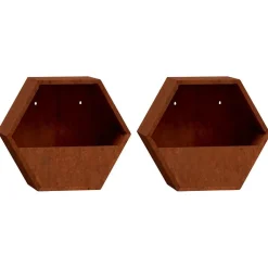 vidaXL Plantenbakken wandmontage 2 st 30x10x25 cm cortenstaal roestig