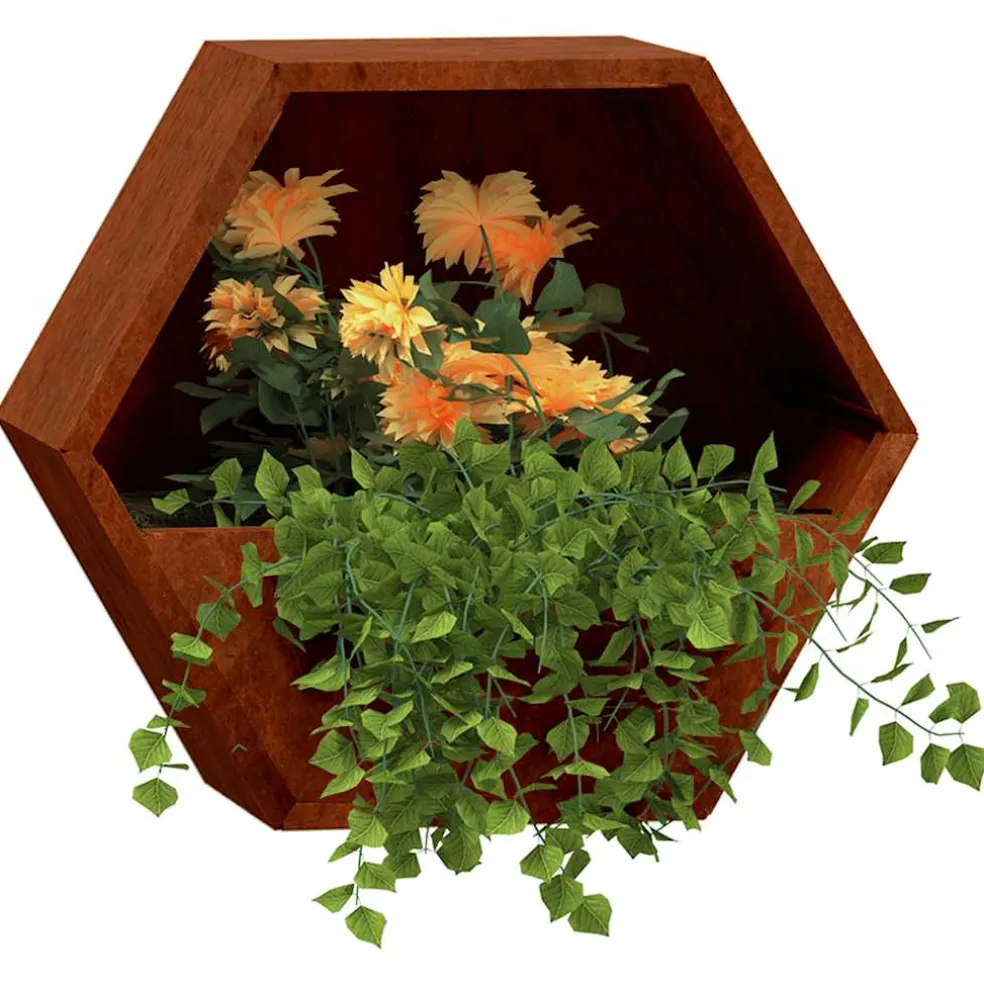 vidaXL Plantenbakken wandmontage 2 st 30x10x25 cm cortenstaal roestig