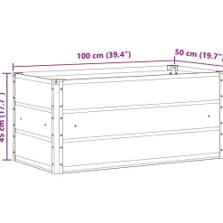 vidaXL Plantenbak Lichtgrijs 100 x 50 x 45 cm Gegalvaniseerd staal