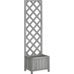 vidaXL Plantenbak met latwerk 40x30x135 cm massief vurenhout