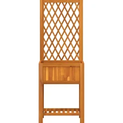 vidaXL Plantenbak met latwerk en schap 55x29,5x152 cm acaciahout