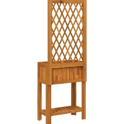vidaXL Plantenbak met latwerk en schap 55x29,5x152 cm acaciahout