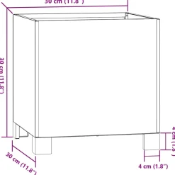 vidaXL Plantenbak met poten roestig 30x30x30 cm cortenstaal