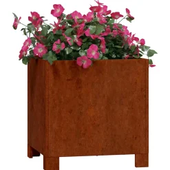 vidaXL Plantenbak met poten roestig 30x30x30 cm cortenstaal