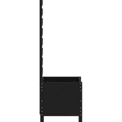 vidaXL Plantenbak met rek 39x39,5x114 cm massief grenenhout zwart