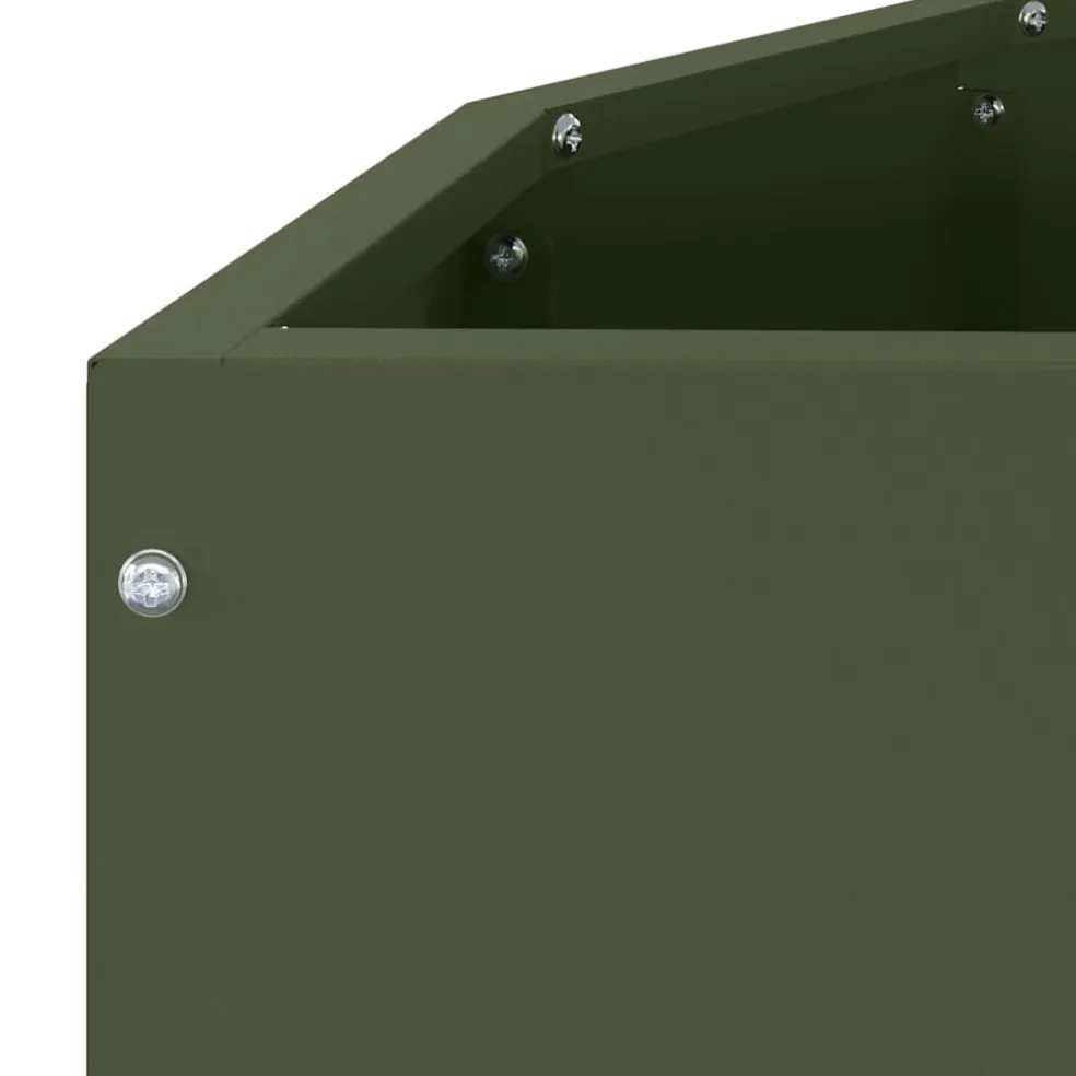 vidaXL Plantenbak Olijf Groen 90 x 45 x 35 cm Staal