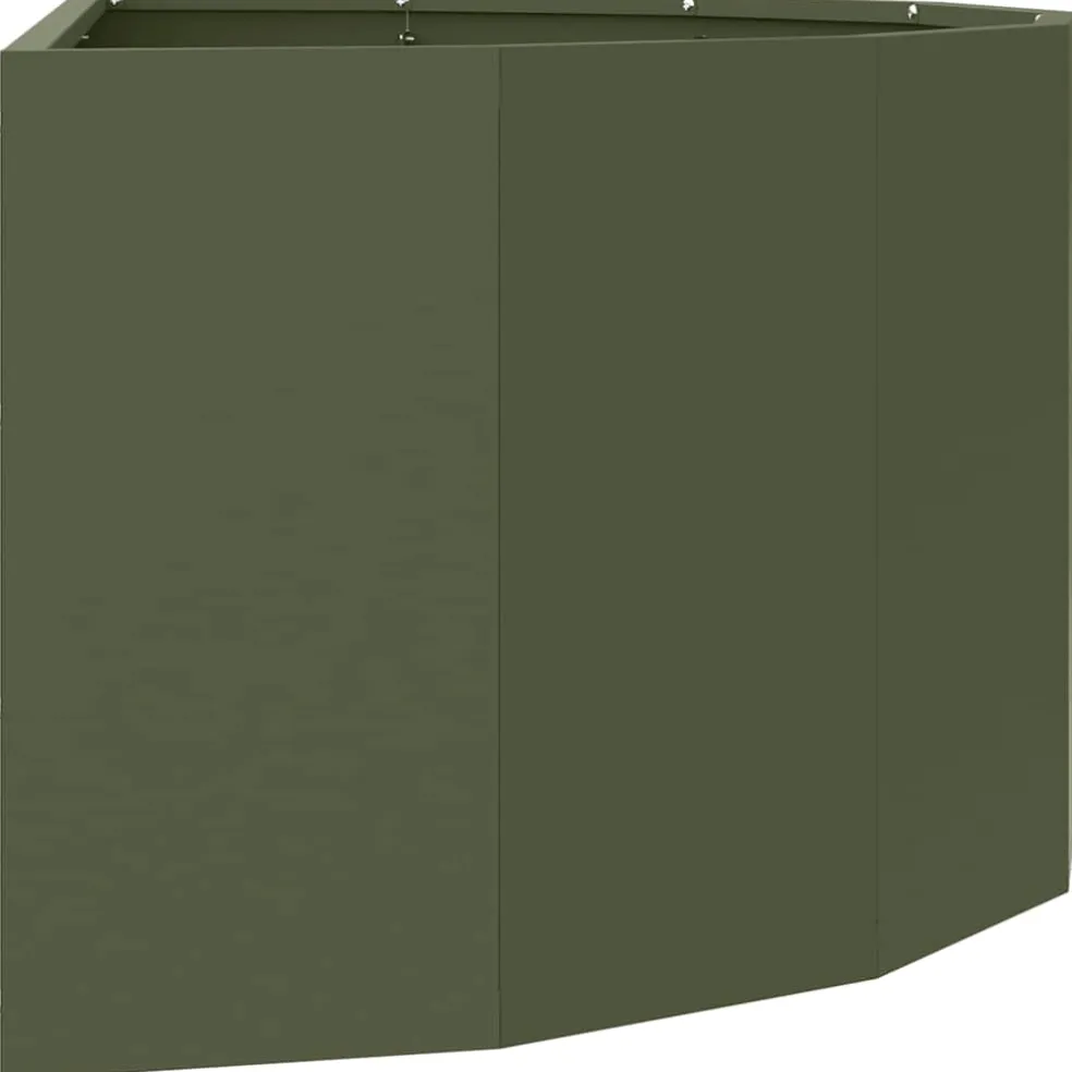 vidaXL Plantenbak Olijf Groen 90 x 45 x 35 cm Staal