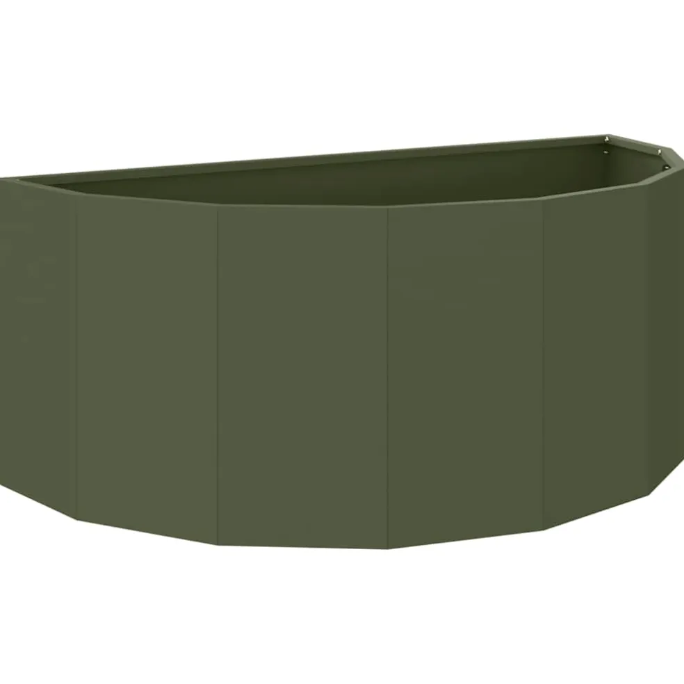 vidaXL Plantenbak Olijf Groen 90 x 45 x 35 cm Staal