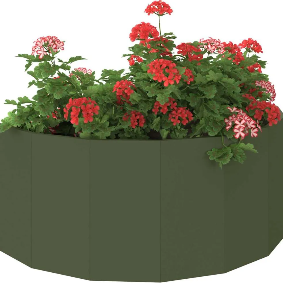 vidaXL Plantenbak Olijf Groen 90 x 45 x 35 cm Staal