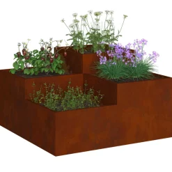 vidaXL Plantenbak Roestig 80 x 80 x 48 cm weervast staal