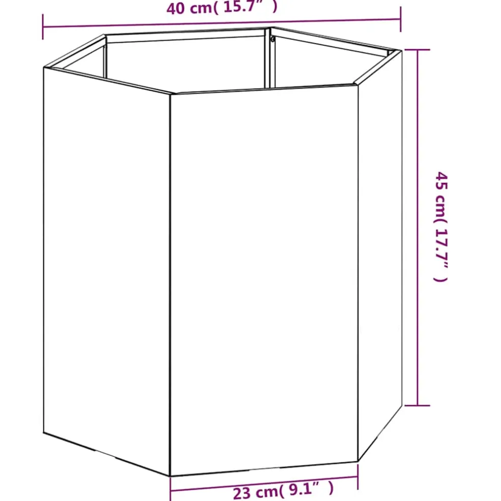 vidaXL Plantenbak roestig 40x40x45 cm cortenstaal