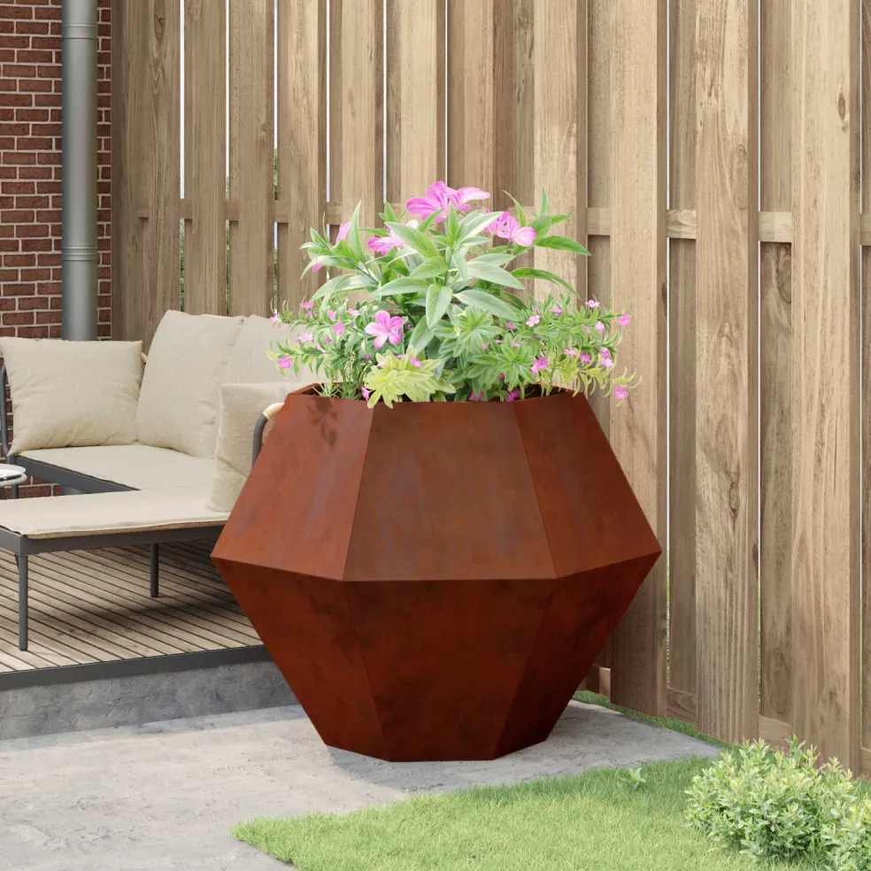 vidaXL Plantenbak Roestkleurig 100 x 100 x 80 cm weervast staal