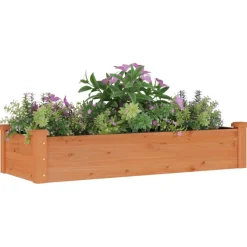 vidaXL Plantenbak verhoogd met voering 120x45x25 cm vurenhout bruin