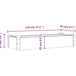 vidaXL Plantenbak verhoogd met voering 120x45x25 cm vurenhout bruin