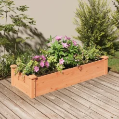 vidaXL Plantenbak verhoogd met voering 120x45x25 cm vurenhout bruin