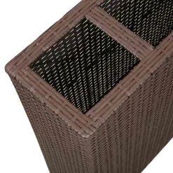 vidaXL Plantenbak verhoogd met 4 potten poly rattan bruin