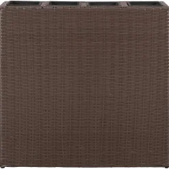vidaXL Plantenbak verhoogd met 4 potten poly rattan bruin