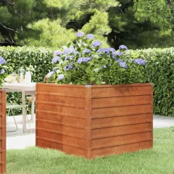 vidaXL Plantenbak verhoogd 100x100x77 cm cortenstaal roestig