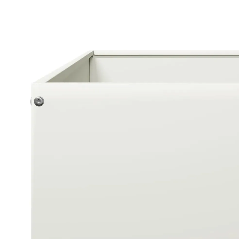 vidaXL Plantenbak verhoogd 100x100x18,5 cm staal wit