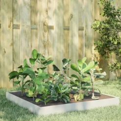 vidaXL Plantenbak verhoogd 100x100x18,5 cm staal wit