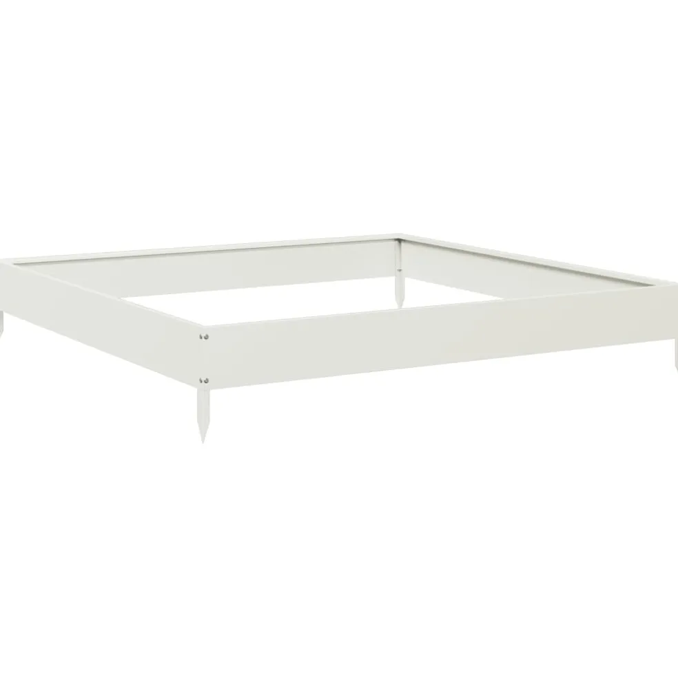 vidaXL Plantenbak verhoogd 100x100x18,5 cm staal wit