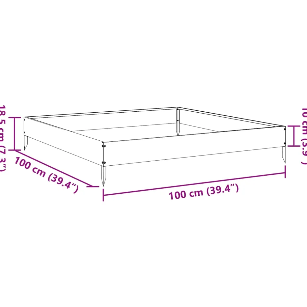 vidaXL Plantenbak verhoogd 100x100x18,5 cm staal wit