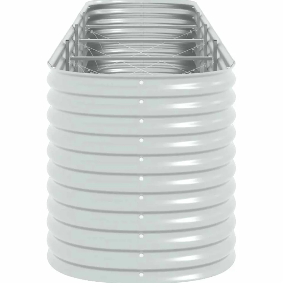 vidaXL Plantenbak verhoogd 400x80x81 cm gegalvaniseerd staal zilver