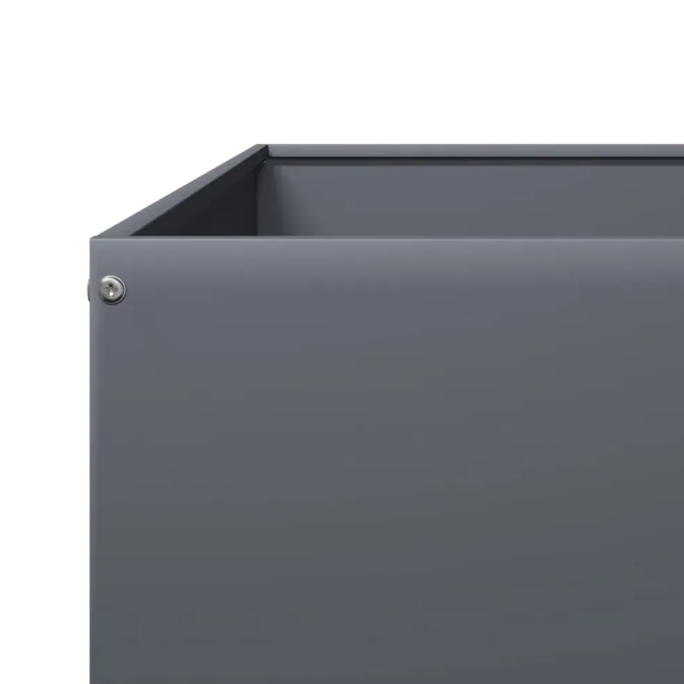 vidaXL Plantenbak verhoogd 100x100x18,5 cm staal antracietkleurig