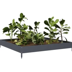 vidaXL Plantenbak verhoogd 100x100x18,5 cm staal antracietkleurig