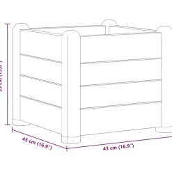 vidaXL Plantenbak verhoogd 43x43x35 cm PP antraciet