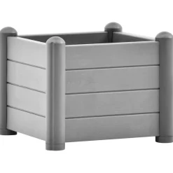 vidaXL Plantenbak verhoogd 43x43x35 cm PP steengrijs