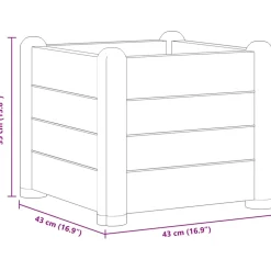 vidaXL Plantenbak verhoogd 43x43x35 cm PP wit