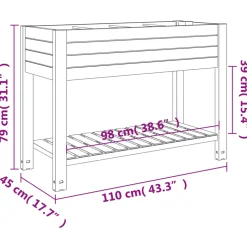 vidaXL Plantenbak verhoogd 110x45x79 cm polypropeen lichtbruin