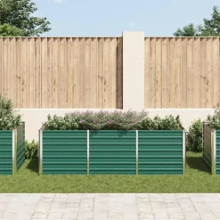 vidaXL Plantenbak verhoogd 240x80x77 cm gegalvaniseerd staal groen