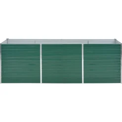 vidaXL Plantenbak verhoogd 240x80x77 cm gegalvaniseerd staal groen
