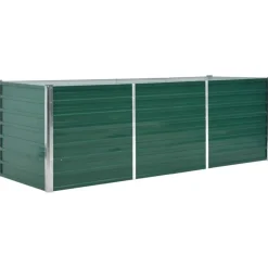 vidaXL Plantenbak verhoogd 240x80x77 cm gegalvaniseerd staal groen
