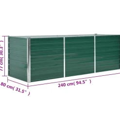 vidaXL Plantenbak verhoogd 240x80x77 cm gegalvaniseerd staal groen