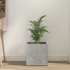 vidaXL Plantenbak 40x40x40 cm bewerkt hout betongrijs