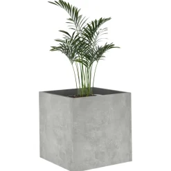 vidaXL Plantenbak 40x40x40 cm bewerkt hout betongrijs