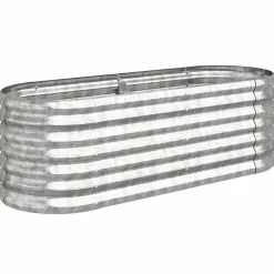 vidaXL Plantenbak 114x40x36 cm gegalvaniseerd staal zilverkleurig