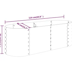 vidaXL Plantenbak 114x40x36 cm gegalvaniseerd staal zilverkleurig