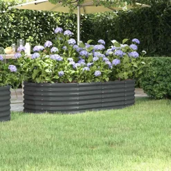 vidaXL Plantenbak 152x80x36 cm gegalvaniseerd staal antracietkleurig