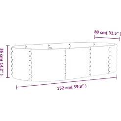 vidaXL Plantenbak 152x80x36 cm gegalvaniseerd staal bruin