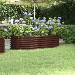 vidaXL Plantenbak 152x80x36 cm gegalvaniseerd staal bruin