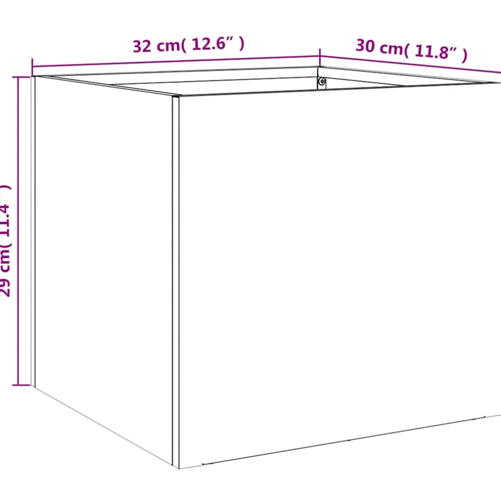 vidaXL Plantenbak 32x30x29 cm gegalvaniseerd staal zilverkleurig